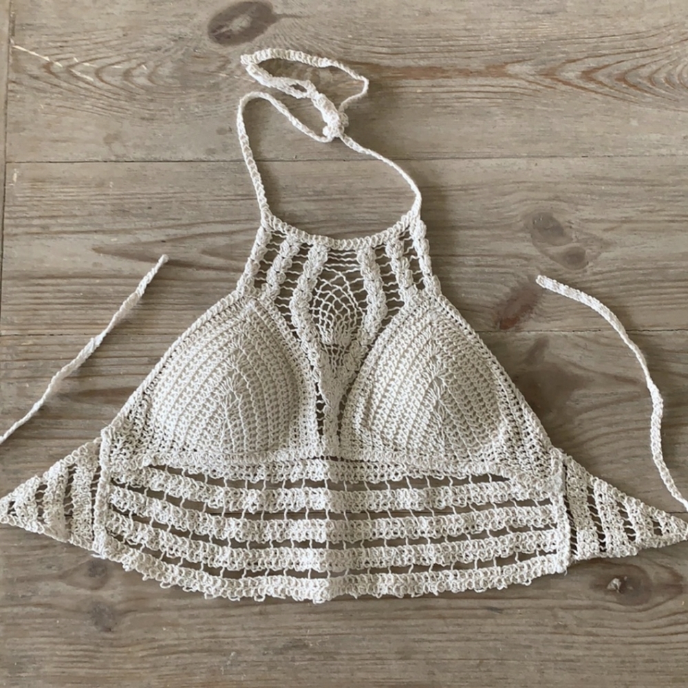 Crochet Tie Halter Top | S/M | Festival Ready